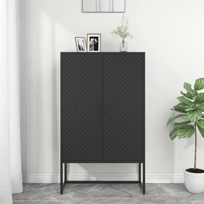 vidaXL Highboard Black 31.5"x13.8"x53.1" Steel