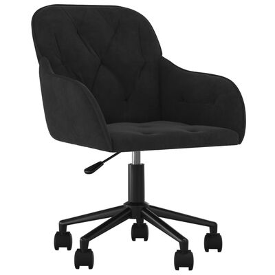 vidaXL Swivel Office Chair Black Velvet