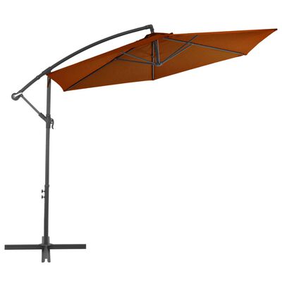 vidaXL Cantilever Garden Parasol with Aluminum Pole Terracotta 118.1"