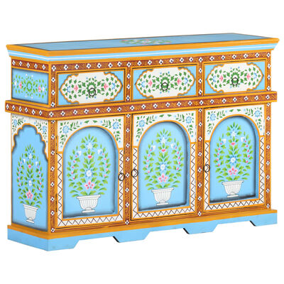 vidaXL Hand-Painted Sideboard Multicolor 43.3"x11.8"x29.9" Solid Mango Wood