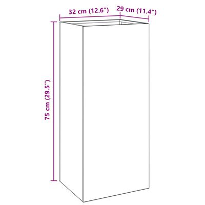 vidaXL Planter Anthracite 12.6"x11.4"x29.5" Cold-rolled Steel