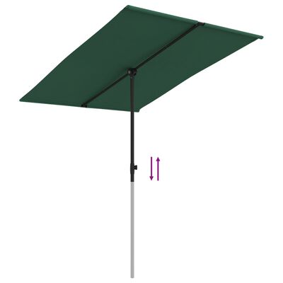 vidaXL Garden Parasol with Aluminum Pole 6.6'x4.9' Green