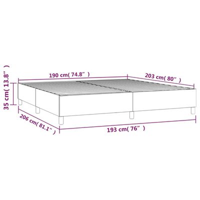 vidaXL Bed Frame Black 76"x79.9" King Faux Leather