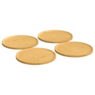 vidaXL Pizza Plates 4 pcs Ø12.6"x0.6" Bamboo