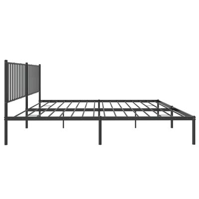 vidaXL Metal Bed Frame without Mattress with Headboard Black 72"x83.9"