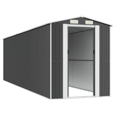 vidaXL Garden Shed Anthracite 75.6"x271.3"x87.8" Galvanized Steel