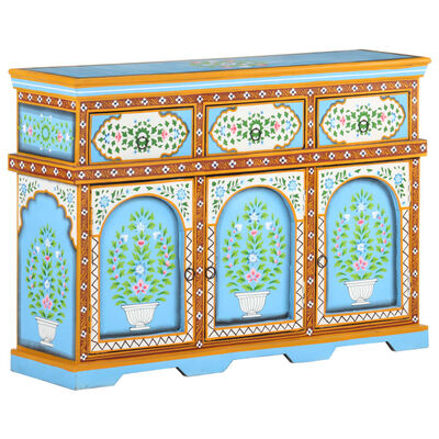 vidaXL Hand-Painted Sideboard Multicolor 43.3"x11.8"x29.9" Solid Mango Wood