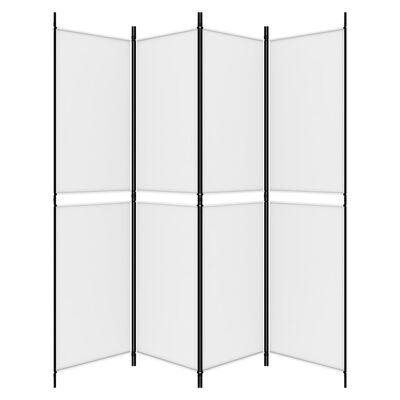 vidaXL 4-Panel Room Divider White 78.7"x78.7" Fabric