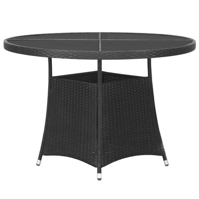 vidaXL 5 Piece Patio Dining Set Poly Rattan Black