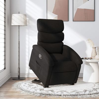 vidaXL Stand up Recliner Chair Black Fabric