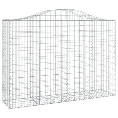 vidaXL Arched Gabion Baskets 7 pcs 78.7"x19.7"x55.1"/63" Galvanized Iron