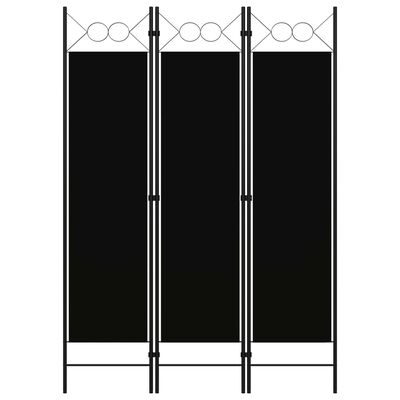 vidaXL 3-Panel Room Divider Black 47.2"x70.9"