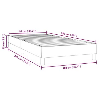 vidaXL Bed Frame Dark Gray 39.4"x79.9" Twin XL Velvet