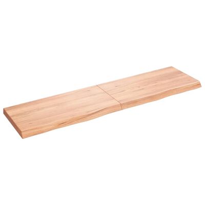 vidaXL Wall Shelf Light Brown 47.2"x11.8"x(0.8"-1.6") Treated Solid Wood Oak