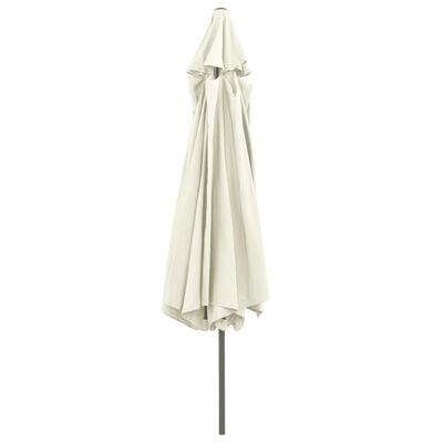 vidaXL Garden Parasol with Metal Pole 153.5" Sand White