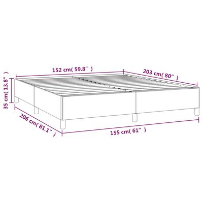 vidaXL Bed Frame White 59.8"x79.9" Queen Faux Leather