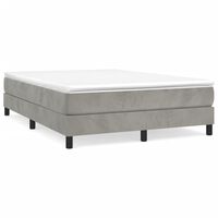 vidaXL Bed Frame Light Gray 53.9"x74.8" Full Velvet