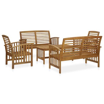 vidaXL 5 Piece Patio Lounge Set Solid Acacia Wood