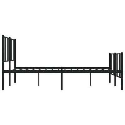 vidaXL Metal Bed Frame without Mattress with Footboard Black 72"x83.9"