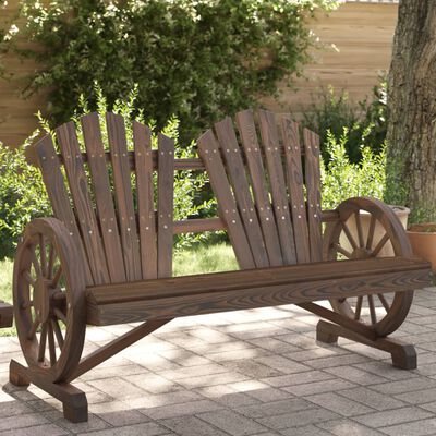 vidaXL Patio Adirondack Chair 2-Seater Solid Wood Fir