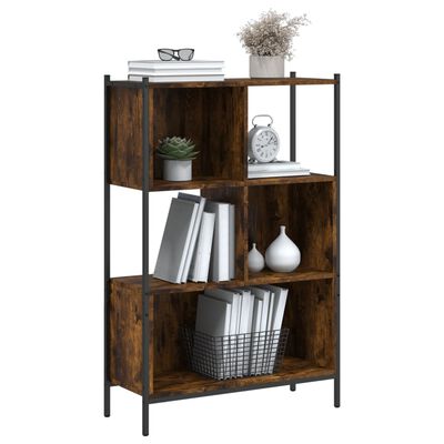 vidaXL Bookcase Smoked Oak 28.3"x11"x42.9" Engineered Wood