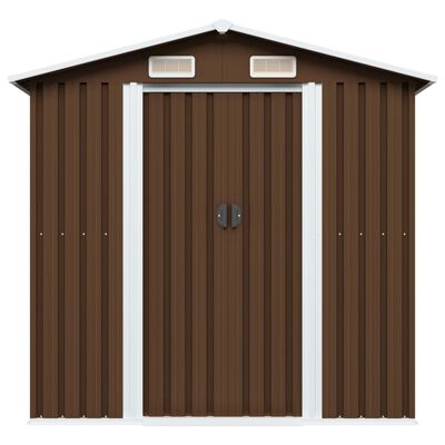 vidaXL Garden Storage Shed Brown 80.3"x52"x73.2" Steel