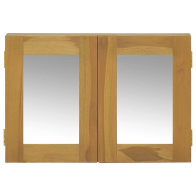 vidaXL Mirror Cabinet 23.6"x3.9"x15.7" Solid Wood Teak