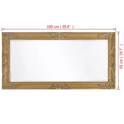 vidaXL Wall Mirror Baroque Style 39.4"x19.7" Gold