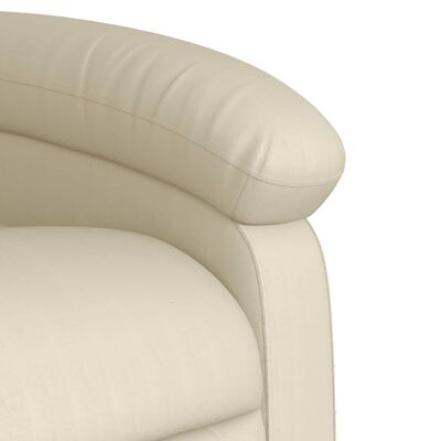 vidaXL Stand up Massage Recliner Chair Cream Faux Leather