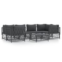 vidaXL 7 Piece Patio Lounge Set with Cushions Anthracite Steel