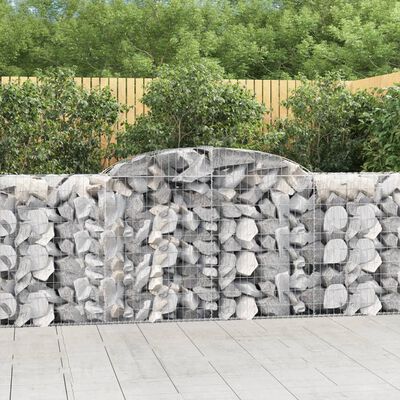 vidaXL Arched Gabion Baskets 9 pcs 118.1"x19.7"x39.4"/47.2" Galvanized Iron