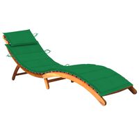 vidaXL Patio Sun Lounger with Cushion Solid Acacia Wood