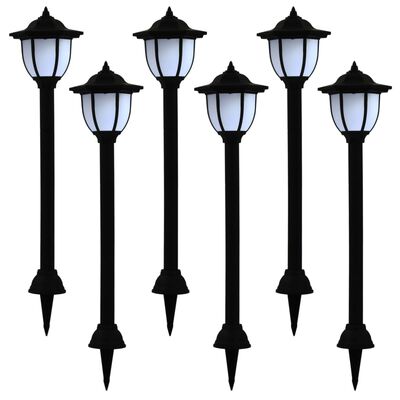 vidaXL Outdoor Solar Lamps 6 pcs LED Black