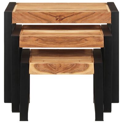 vidaXL Nesting Tables 3 pcs Solid Wood