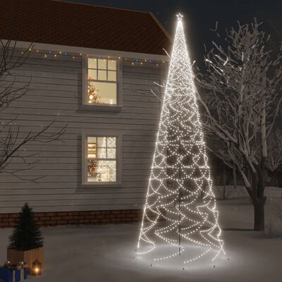 vidaXL Tree with Spike Cold White 3000 LEDs 26 ft |