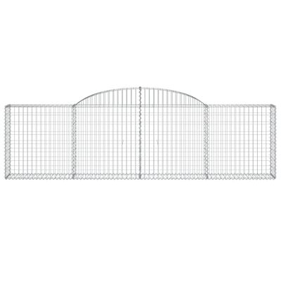 vidaXL Arched Gabion Baskets 11 pcs 118.1"x11.8"x31.5"/39.4" Galvanized Iron