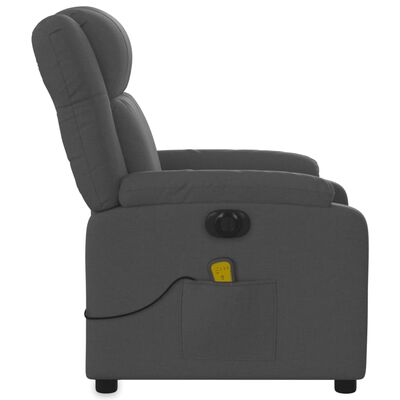 vidaXL Electric Massage Recliner Chair Dark Gray Fabric