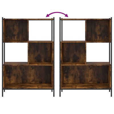 vidaXL Bookcase Smoked Oak 28.3"x11"x42.9" Engineered Wood