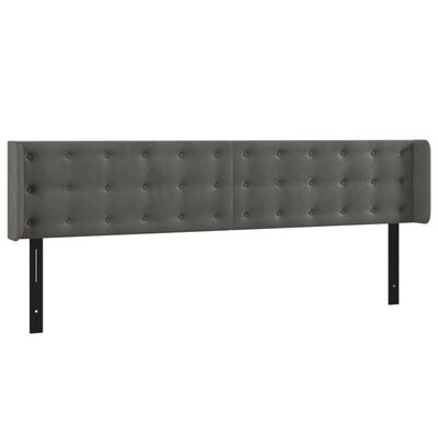 vidaXL LED Headboard Dark Gray 79.9"x6.3"x30.7"/34.6" Velvet