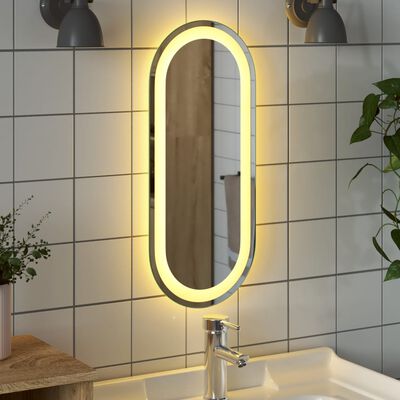 vidaXL LED Bathroom Mirror 23.6"x9.8" Oval