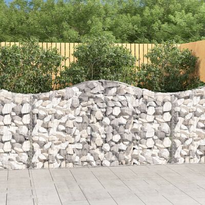 vidaXL Arched Gabion Baskets 7 pcs 78.7"x11.8"x39.4"/47.2" Galvanized Iron