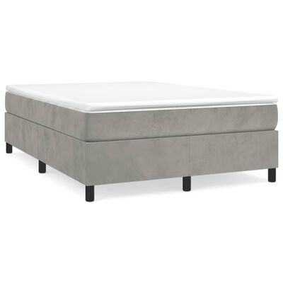 vidaXL Bed Frame Light Gray 53.9"x74.8" Full Velvet