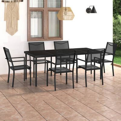 vidaXL 7 Piece Patio Dining Set Steel