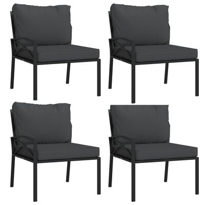 vidaXL 11 Piece Patio Lounge Set with Gray Cushions Steel