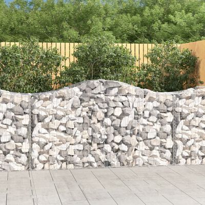 vidaXL Arched Gabion Baskets 2 pcs 78.7"x19.7"x39.4"/47.2" Galvanized Iron