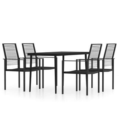 vidaXL 5 Piece Patio Dining Set Black