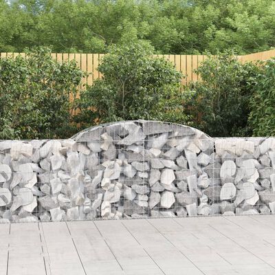 vidaXL Arched Gabion Baskets 17 pcs 118.1"x11.8"x31.5"/39.4" Galvanized Iron