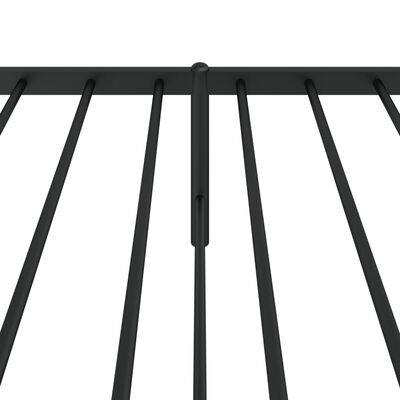 vidaXL Metal Bed Frame without Mattress with Headboard Black 39.4"x78.7"