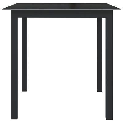 vidaXL Patio Table Black 31.5"x31.5"x29.1" Aluminum and Glass