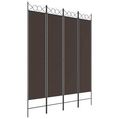 vidaXL 4-Panel Room Divider Brown 63"x78.7" Fabric